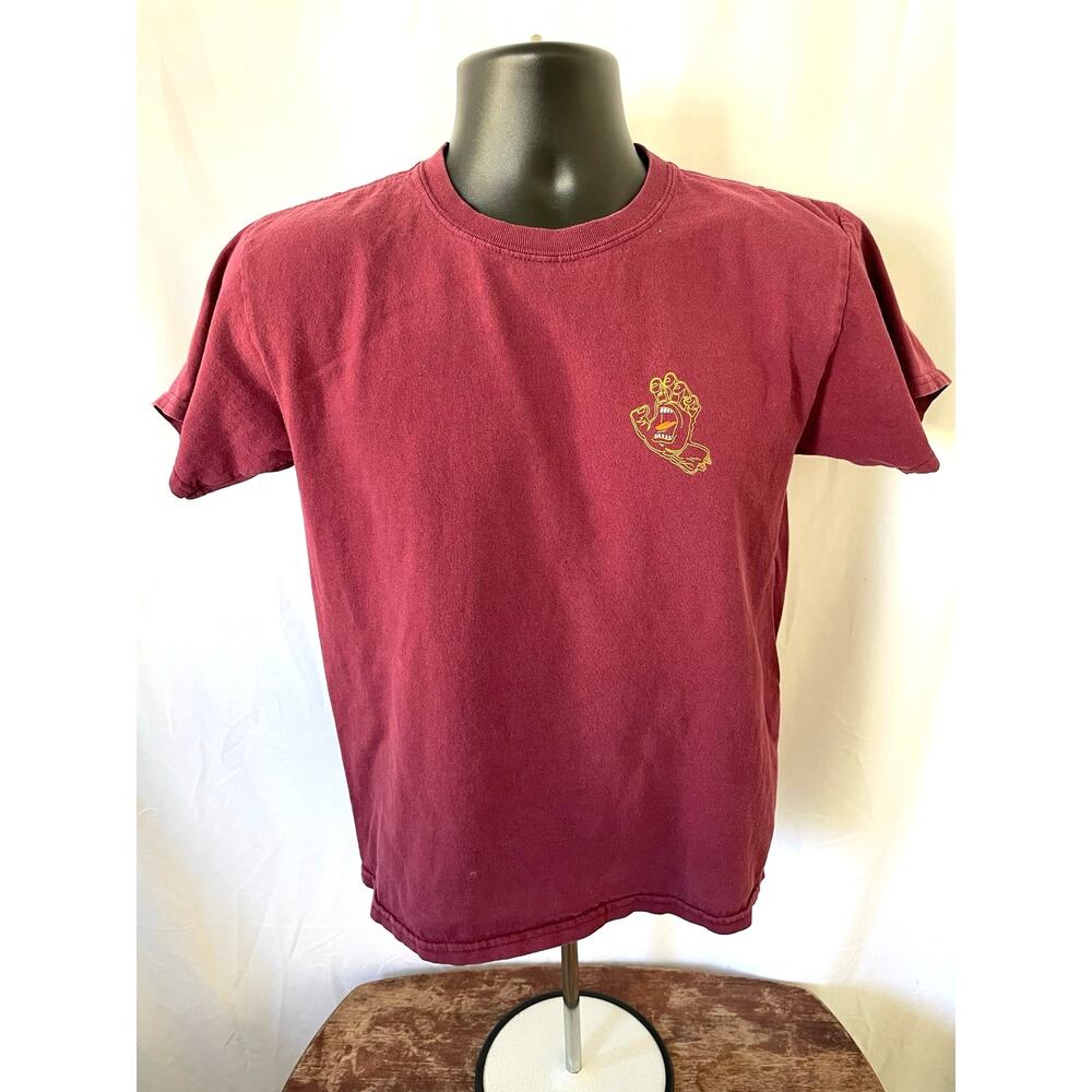 Santa Cruz Screaming Foot T-Shirt Maroon Skate Medium